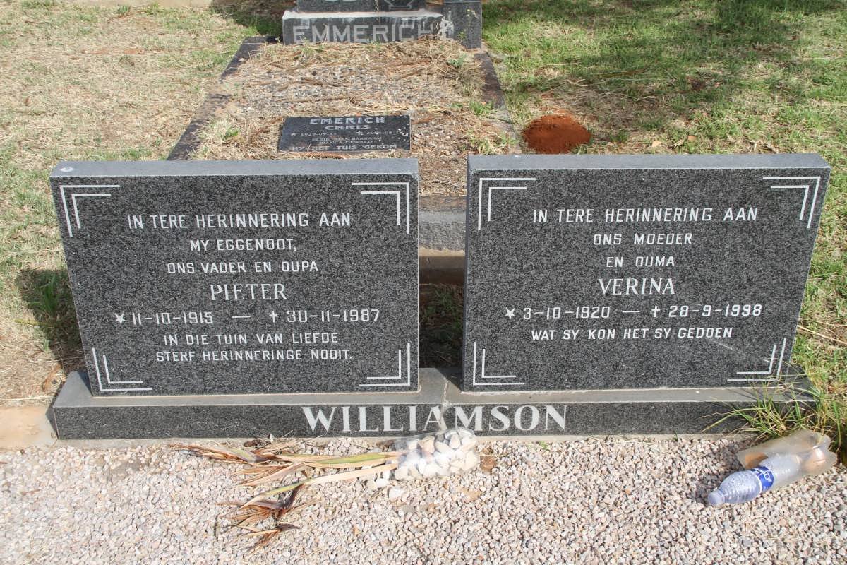 WILLIAMSON Pieter 1915-1987 &amp; Verina 1920-1998