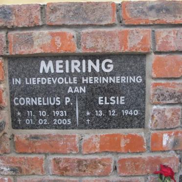 MEIRING Cornelius P. 1931-2005 &amp; Elsie 1940-