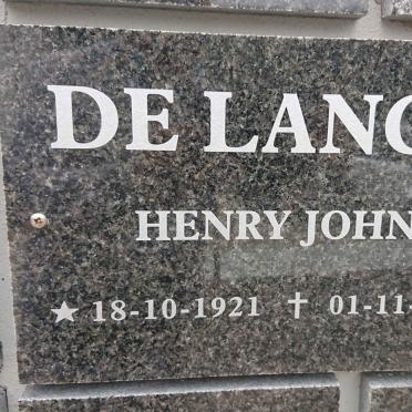 LANGE Henry John, de 1921-2017