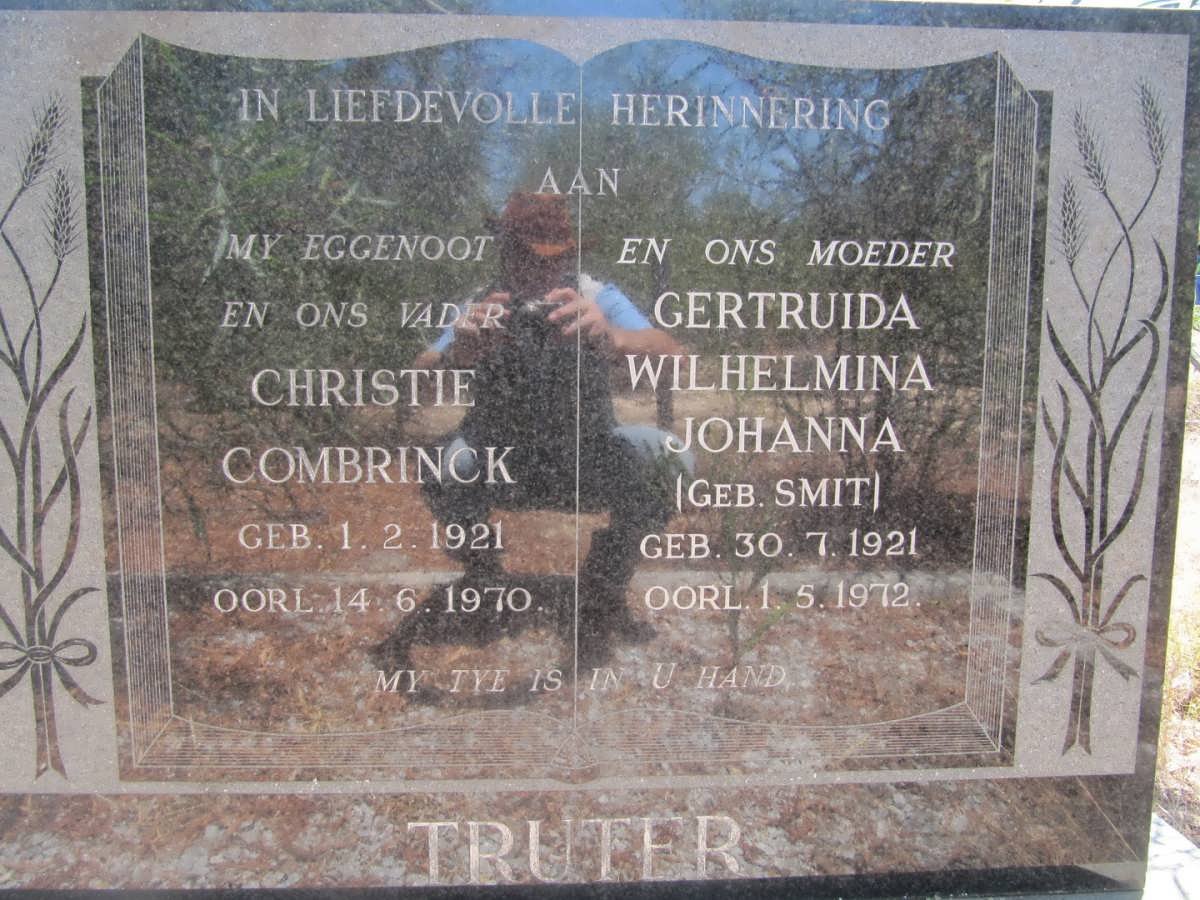 TRUTER Christie Combrinck 1921-1970 &amp; Gertruida Wilhelmina Johanna SMIT 1921-1972