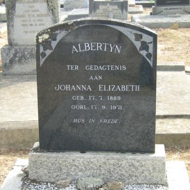ALBERTYN Johanna Elizabeth 1889-1971