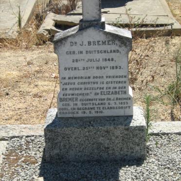 BREMER J. 1848-1893 &amp; Elizabeth 1853-1910