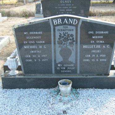 BRAND Michiel H.G. 1917-1977 &amp; Helletjie A.C. 1920-2002