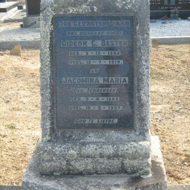 BESTER Gideon C. 1862-1919 &amp; Jacomina Maria SCHREUDER 1868-1937
