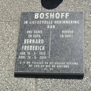 BOSHOFF Bernard Frederick 1920-2004