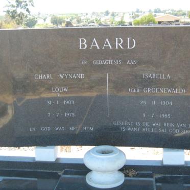 BAARD Charl Wynand Louw 1903-1975 &amp; Isabella GROENEWALD 1904-1985 :: SMITH Annabelle Maureen nee BAARD 1930-1988