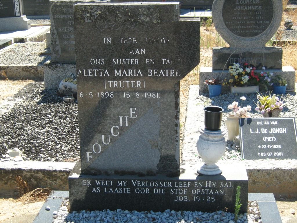 FOUCHE Aletta Maria Beatre nee TRUTER 1898-1981