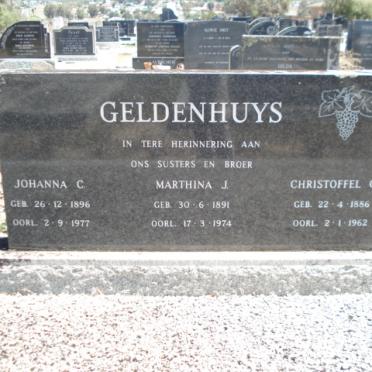 GELDENHUYS Christoffel C. 1886-1962 :: GELDENHUYS Johanna C. 1896-1977 :: GELDENHUYS Marthina J. 1891-1974