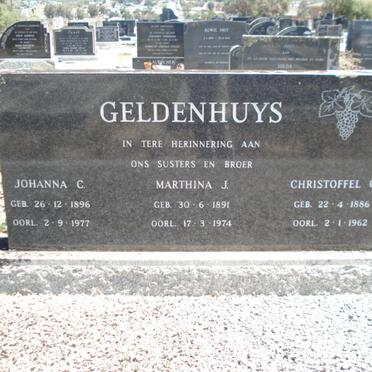 GELDENHUYS Christoffel C. 1886-1962 :: GELDENHUYS Johanna C. 1896-1977 :: GELDENHUYS Marthina J. 1891-1974