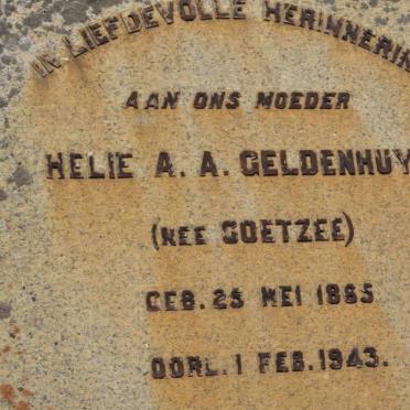 GELDENHUYS Helie A.A. COETZEE 1885-1943
