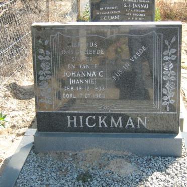HICKMAN Johanna C. 1903-1983
