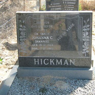 HICKMAN Johanna C. 1903-1983