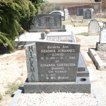 HICKMAN Hendrik Johannes 1911-1988 &amp; Johanna Gertruida NIEHAUS 1927-