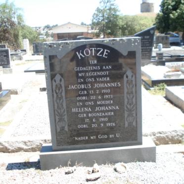 KOTZE Jacobus Johannes 1910-1973 &amp; Helena Johanna BOONZAAIER 1910-1976