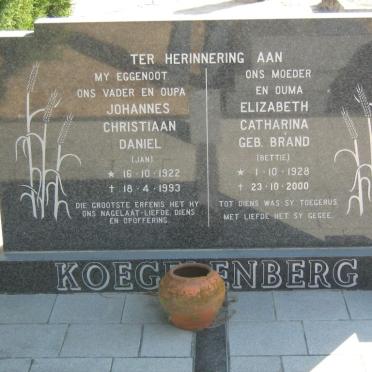 KOEGELENBERG Johannes Christiaan Daniel 1922-1993 &amp; Elizabeth Catharina BRAND 1928-2000