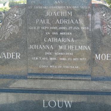 LOUW Joachim Paul Adriaan 1890-1958 &amp; Catharina Johanna Wilhelmina SCHREUDER 1898-1972