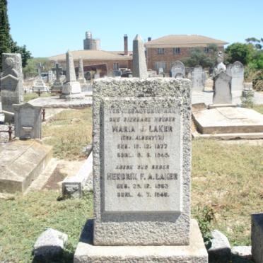 LAKER Hendrik F.A. 1903- 1940 :: LAKER Maria J. nee ALBERTYN 1877-1945