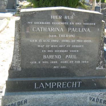LAMBRECHT Barend Paul 1889-1984 &amp; Catharina Paulina THERON 1892-1958