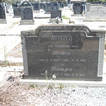 MAAS Dawie 1900-1980 &amp; Miempie 1902-1974