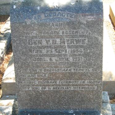 MERWE Ben, v.d. 18?4-1931