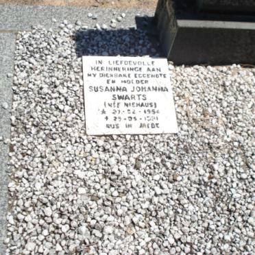 SWARTS Susanna Johanna nee NIEHAUS 1954-1991