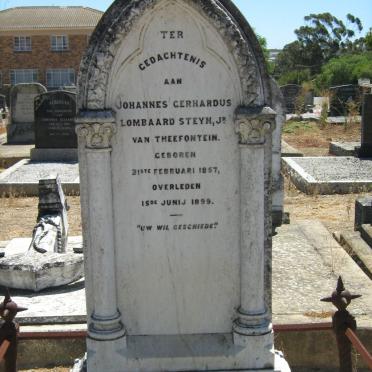 STEYN Johannes Gerhardus Lombaard 1857-1899