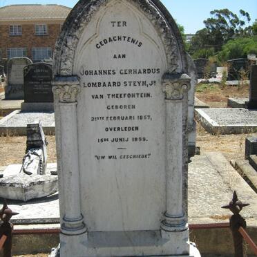 STEYN Johannes Gerhardus Lombaard 1857-1899