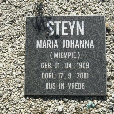STEYN Maria Johanna 1909-2001