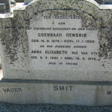 SMIT Coenraad Hendrik 1876-1952 &amp; Anna Elizabeth VAN ZYL 1882-1976