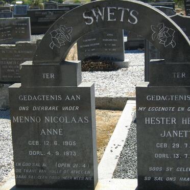 SWETS Menno Nicolaas Anne 1905-1973 &amp; Hester Helena Janetta 1919-1972