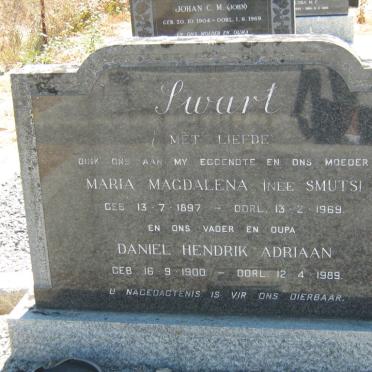 SWART Daniel Hendrik Adriaan 1900-1989 &amp; Maria Magdalena SMUTS 1897-1969