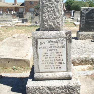 TRUTER Daniel Gerhardus 1850-1908 &amp; Martha Regina Barbara VISSER 1852-1929