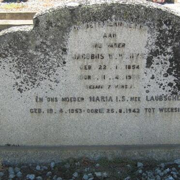 UYS Jacobus W.W. 1854-1938 &amp; Maria I.S. LAUBSCHER 1853-1942