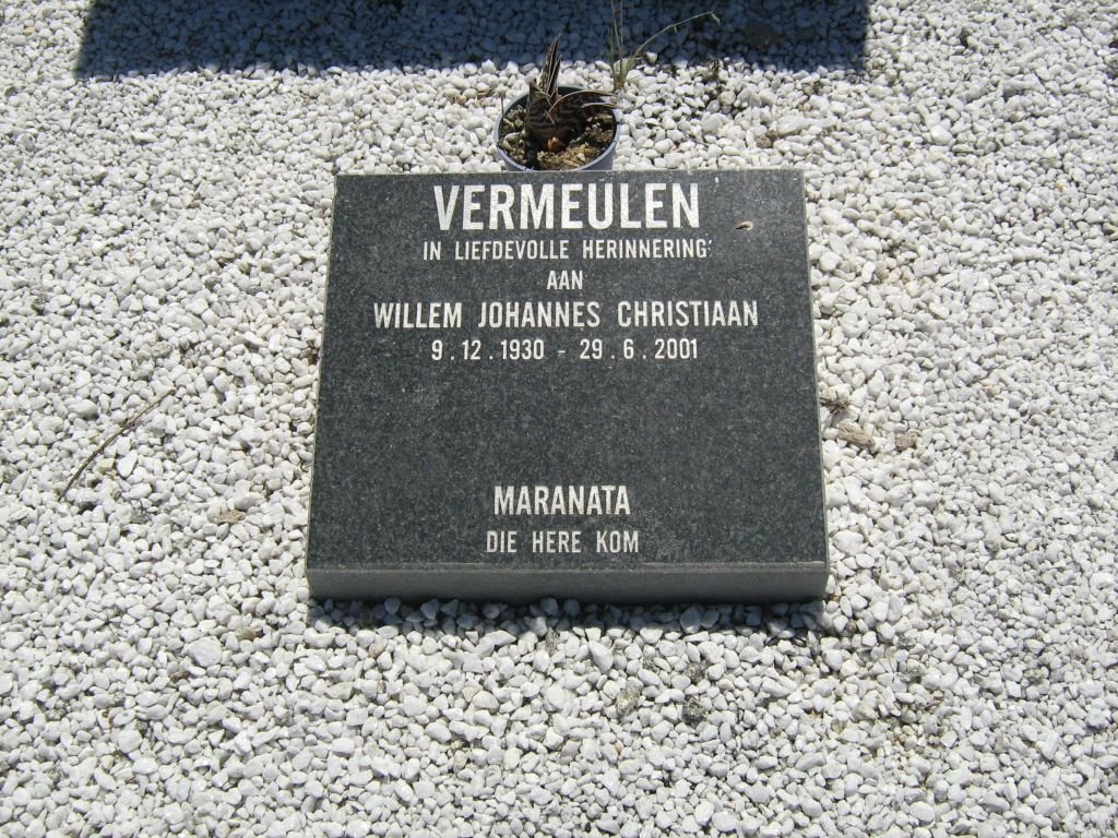 VERMEULEN Willem Johannes Christiaan 1930-2001