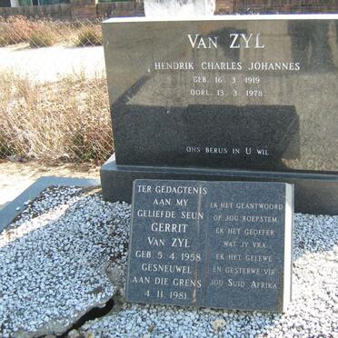 ZYL Hendrik Charles Johannes, van 1919-1978 :: VAN ZYL Gerrit 1958-1981
