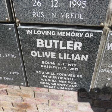BUTLER Olive Lilian 1923-2012