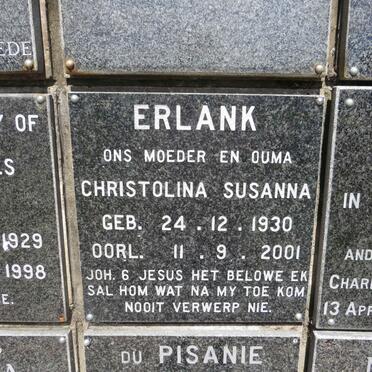 ERLANK Christolina Susanna 1930-2001