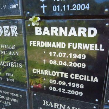 BARNARD Ferdinand Furwell 1949-2009 &amp; Charlotte Cecilia 1956-2009