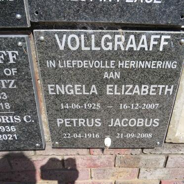 VOLLGRAAFF Petrus Jacobus 1916-2008 &amp; Engela Elizabeth 1925-2007