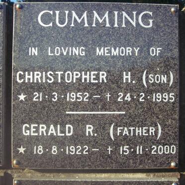 CUMMING Gerald R. 1922-2000 :: CUMMING Christopher H. 1952-1995