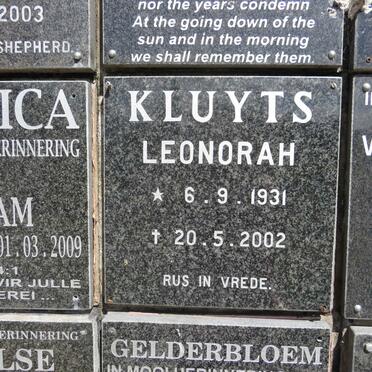 KLUYTS Leonorah 1931-2002