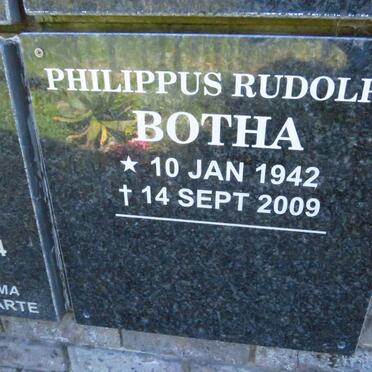 BOTHA Phillippus Rudolph 1942-2009