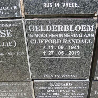GELDERBLOEM Clifford Randall 1941-2019