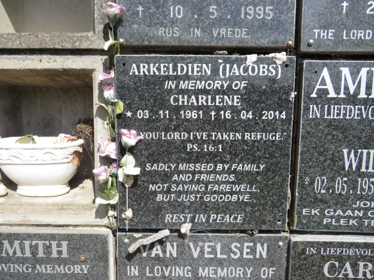 ARKELDIEN Charlene nee JACOBS 1961-2014