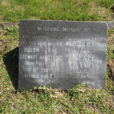 ARMSTRONG Bertram Frank 1893-1971 &amp; Helen Jane Stewart FULLARTON -1970