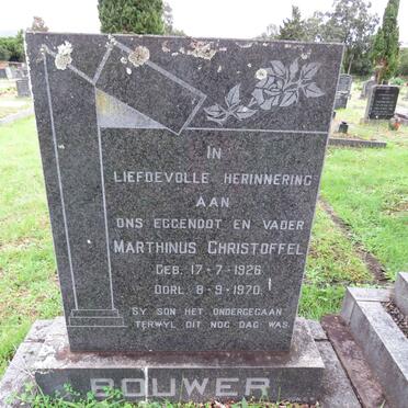 BOUWER Marthinus Christoffel 1926-1970