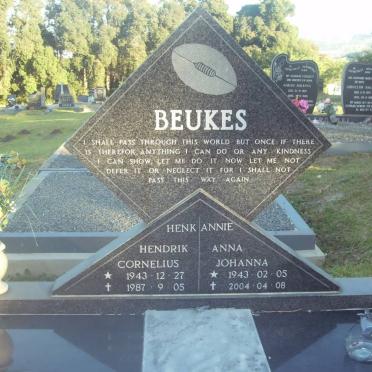 BEUKES Hendrik Cornelius 1943-1987 &amp; Anna Johanna 1943-2004