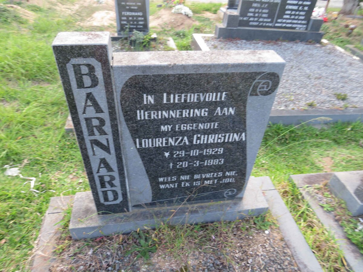 BARNARD Lourenza Christina 1929-1983