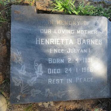 BARNES Henrietta nee JULYAN 1891-1966