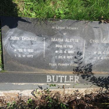 BUTLER John Thomas 1892-1973 & Maria Aletta KEYTER 1895-1977 :: BUTLER Cyril Hamilton 1929-1975